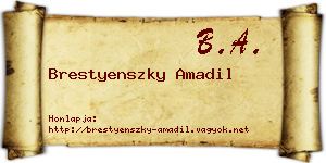 Brestyenszky Amadil névjegykártya